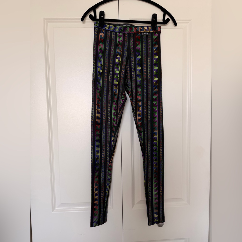 Versace La Greca Logo Leggings